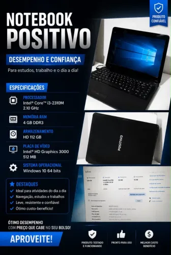 ? NOTEBOOK POSITIVO - PRONTO PARA USAR