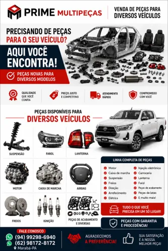 Variedades de peças para seu veículo 