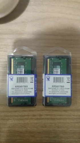 MEMÓRIA NOTEBOOK KINGSTON - DDR4 - 8GB - 2400mhz (NOVO / PREÇO UNIDADE)