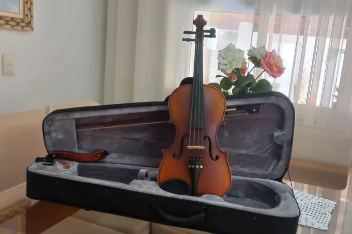 Violino 4/4 Completo + Estojo Térmico Luxo + Espaleira (Pronto para Tocar)