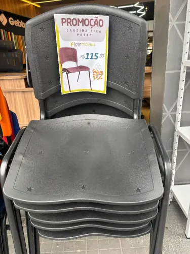 *PROMOÇÃO* Cadeira fixa preta