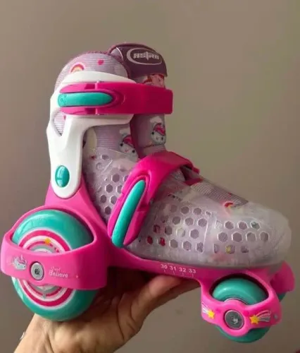 Patins Roller Astro Toys Unicórnio Rosa - Tam 30 a 33