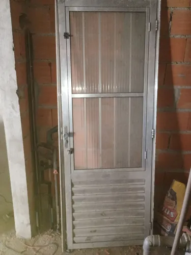 Porta de alumínio forte com janela de vidro