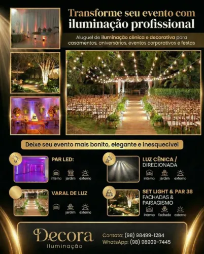 Iluminação para Eventos, Casamentos, Festas e Decoração