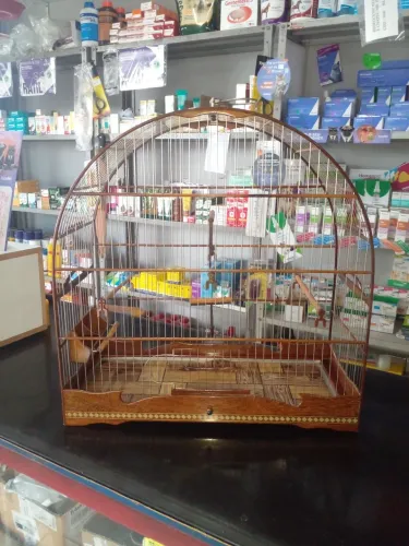 Gaiola inox de luxo fundo removível coxo interno de madeira puleiros sofisticados
