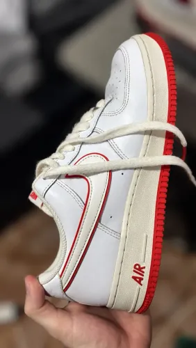 Tênis Nike Air Force 1 Branco e Vermelho - Original - Tam.40