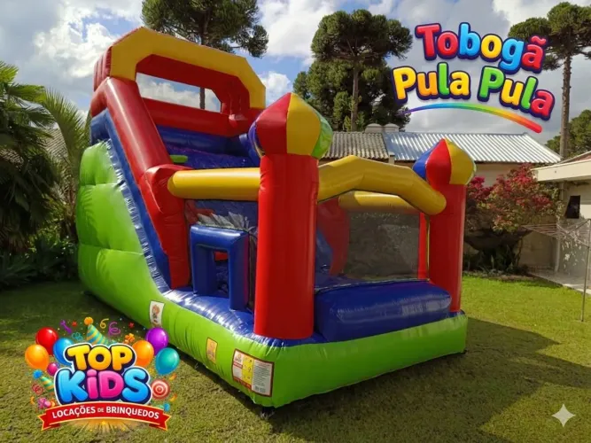 Tobogã com pula pula para locação