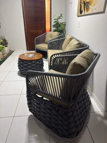 Jogo de namoradeira na cor cinza + champanhera