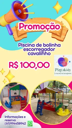 Piscina de bolinha + escorregador + cavalinho 