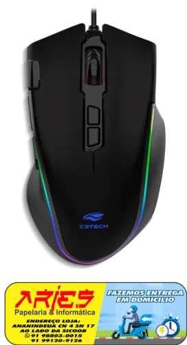 MOUSE GAMER USB C3TECH FURY 7000 DPI MACROS LED RG