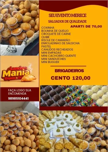 Salgados e docinhos  para festa 