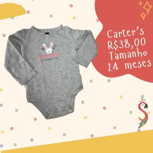 Body Manga Longa Coelhinha Carter's