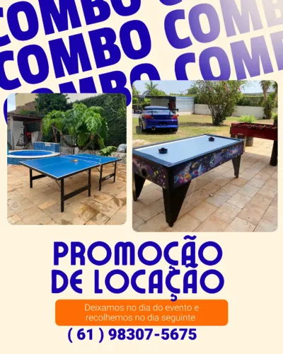 Ping pong + Air game + Toto PROMOÇÃO ALUGUEL