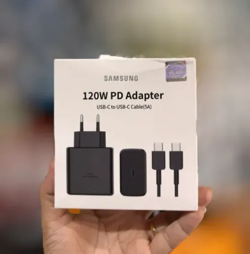 Carregador Turbo Samsung 120W PD + Cabo Usb-c 5A Carregamento Rápido e Seguro