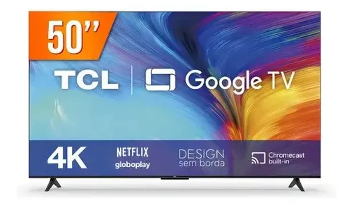 Smart Tv Led 50 Google Tv Uhd 4k Tcl 50p635 3 Hdmi 1 Usb