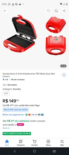 Sanduicheira grill