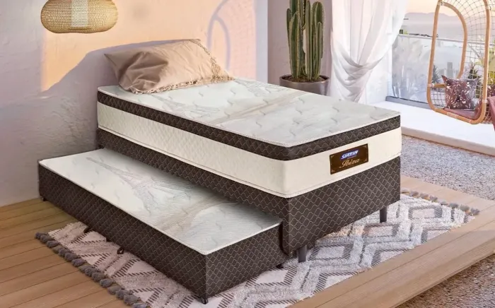 NOVA! Conjunto Cama box solteiro Gazin com cama auxiliar