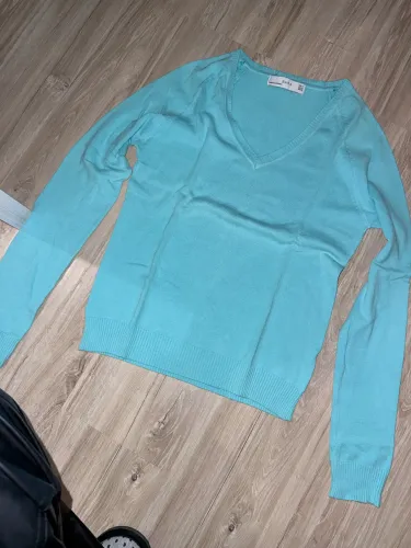 Blusa Tricot Manga Longa Zara Azul M