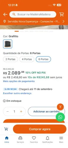 Guarda roupa na caixa