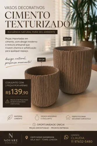 Vasos para plantas cimento