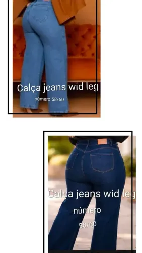 2 calça jeans feminina wide leg Plus size