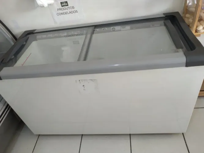 Freezer horizontal tampa de vidro