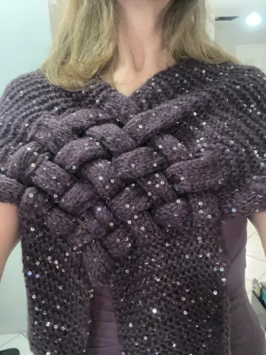 Bolero de tricô trançado 
