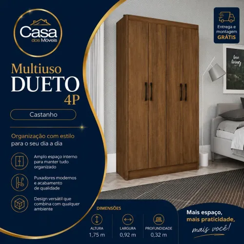 Multiuso Dueto 4 portas - Castanho
