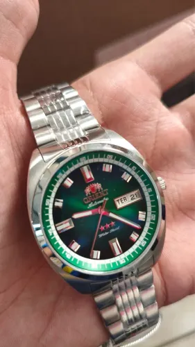 Relógio Orient Heritage Automático Verde 3 estrelas