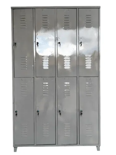 Armário de aço com 8 portas fechadura com chaves.