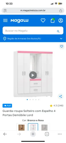 Guarda roupa semi novo 