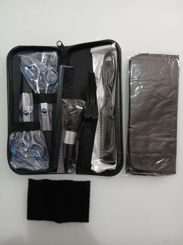 Kit Barbaeiro e Cabeleireiro Profissional para Corte Prateado. 