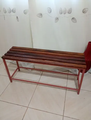 Banco de ferro/Novo/Salmão/ 105cm