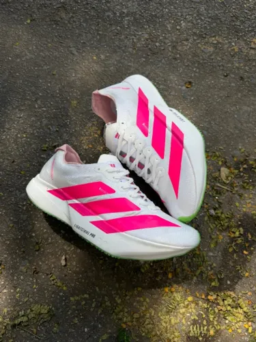Tenis Adidas Adizero Adios Pro 4 Branco pink  verde 