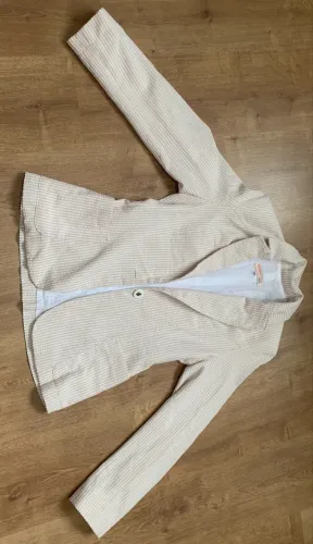 Blazer Feminino Vanessa Pires - Listrado Bege / Nude