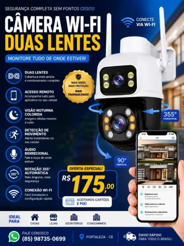  CÂMERA VIA WI-FI DUAS LENTES 