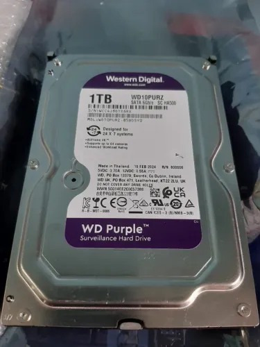 HD Interno WD 1TB Purple, 3.5, Roxo - WD10PURZ - NOVO