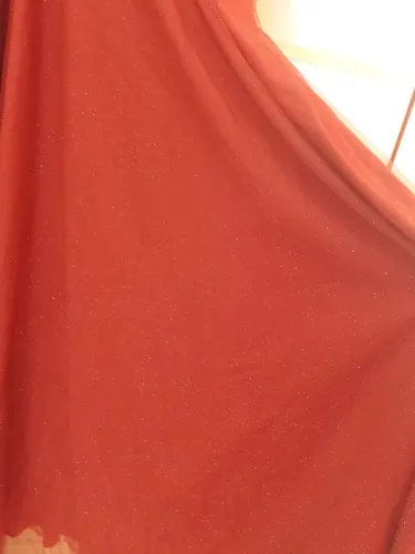 Vestido de festa terracota