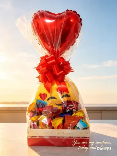 Cesta de chocolate romântica