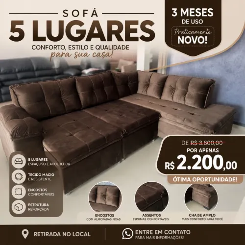 Sofá 5 lugares 