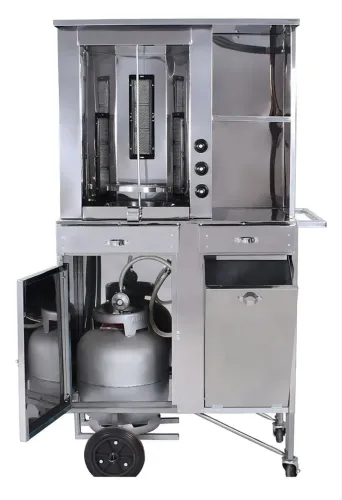 Carrinho inox de churrasco grego