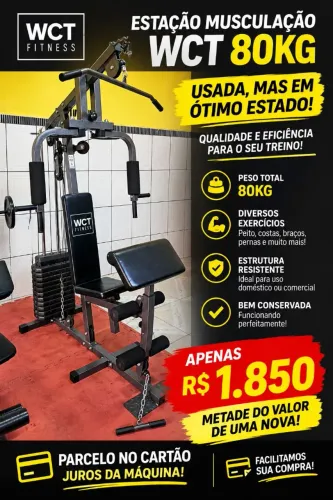 Estação musculação 80kg parcelo cartão