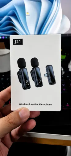 Microfone de Lapela Sem Fio - Kit Duplo - Para Celulares - Novo