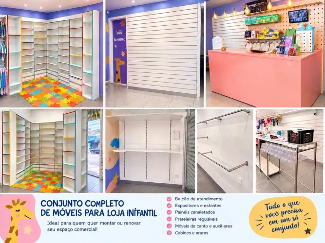 Vendo mobiliário completo de loja infantil