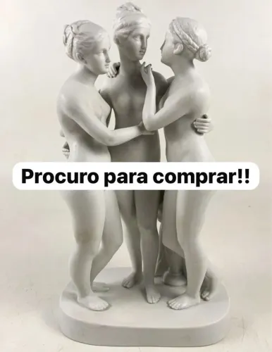 Escultura três graças porcelana resina italiana pó de mármore antiguidade 