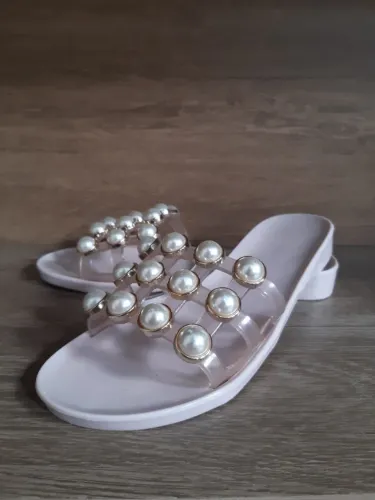 Rasteira Luz da Lua com pérolas - tam. 36 - original