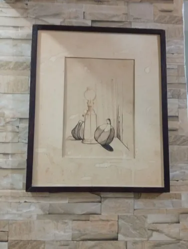 Antigo desenho datado e assinado 1974