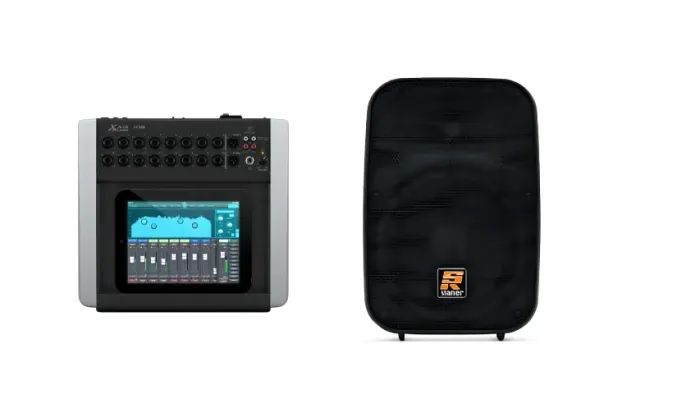 **Kit Mesa de Som Digital Behringer X Air X18 18 Canais + Caixa Ativa Staner SR-88A 85W