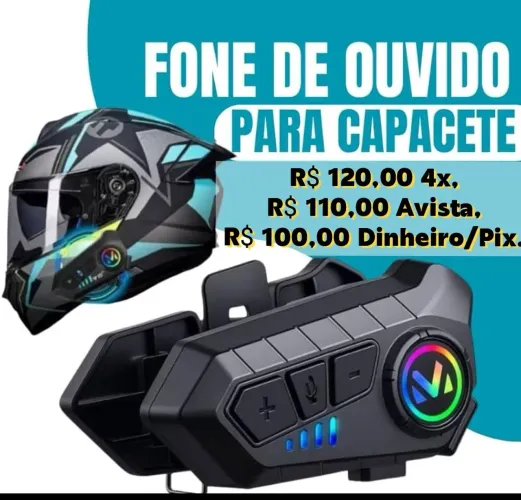 Fone bluetooth para Capacete de Moto V10, Marília SP.