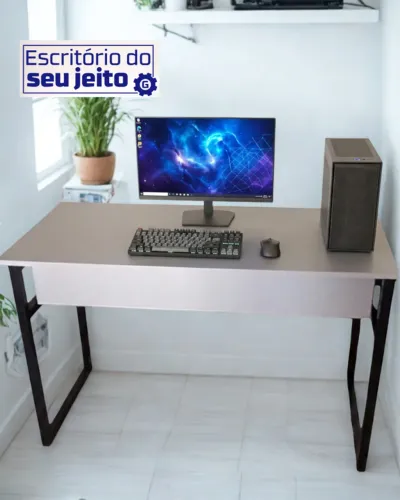 Mesa para Computador REFORÇADA NOVA 1,1m Escrivaninha Multiuso Estilo Industrial Notebook